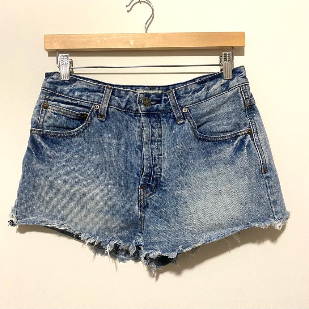 Free People Denim Cutoff Raw Hem Shorts 27